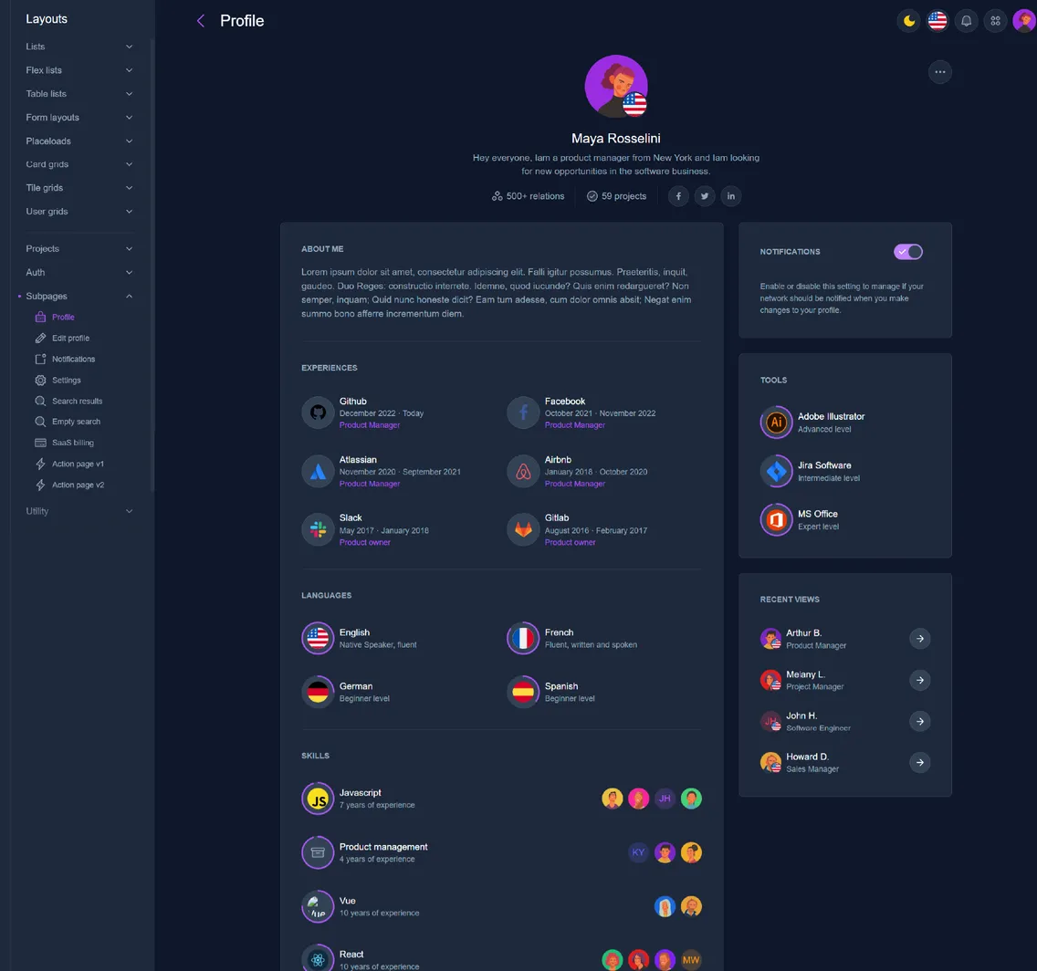 The Nuxt & Tailwind CSS Dashboard System - Tairo